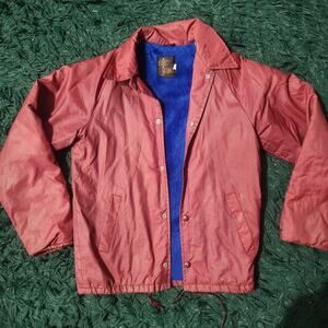 Vintage Sir Jac Burgundy Fleece Lined Snap Jacket Coach Style USA